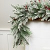 Northlight Real Touch™️ Flocked Wind River Fir with Berries Artificial Christmas Garland - 7' x 12"  - Unlit - 4 of 4