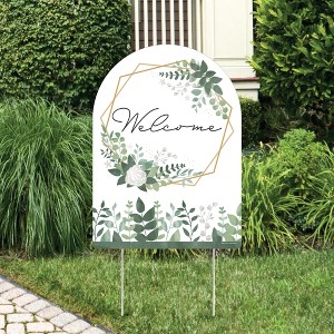 Big Dot of Happiness Boho Botanical - Party Decorations - Greenery Party Welcome Yard Sign - 1 of 4