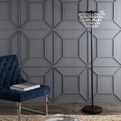 Jemma 60" Bronze/Clear Crystal LED Floor Lamp, Modern Transitional