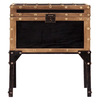 Mason Trunk End Table - Metal/Brown - Aiden Lane