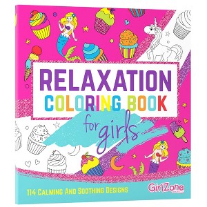 GirlZone Relaxation Coloring Book for Kids Ages 4+, Arts and Crafts Unicorn Coloring Books with 114 Fun Designs for Teen Girls - 1 of 4