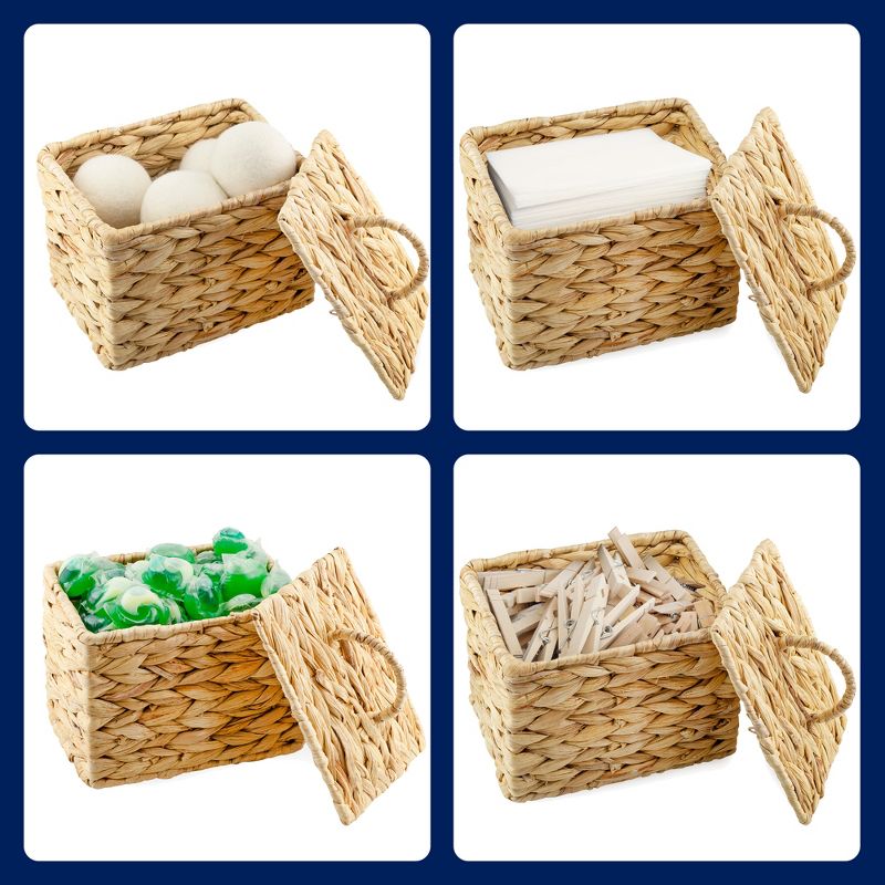 AuldHome Design Water Hyacinth Pod Holder for Dishwasher / Laundry Pods; Woven Basket Storage Box, 5 of 9