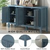 Sideboard Buffet Cabinet, Kitchen Pantry Cabinet W/2 Adjustable Shelves, 4 Doors, Closed Texture Pattern, Retro Mirror Dining Cabinet for Living Room - 4 of 4