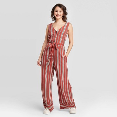 red striped jumpsuit sleeveless