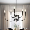 LNC Trucatinon 6-Lights 24" Modern Candle Medium Chandelier,Matte Black - 2 of 4