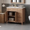 36"W Bathroom Vanity with Ceramic Sink, Bathroom Cabinet with Drawers, Soft-close Doors, Storage Cabinet and Adjustable Shelf, Natural-ModernLuxe - 2 of 4