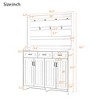 51.2" Minimalist Four-Door Shoe Cabinet with Coat Rack, 3 Drawers, 8 Shelves, Metal Hooks for Hallway, Entryway, Living Room - 2 of 4
