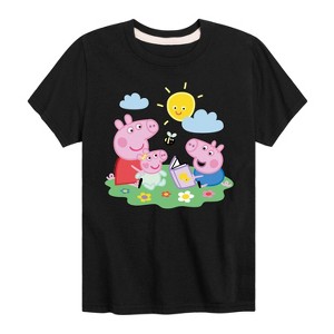 Boys' - Peppa Pig - Peppa George Baby Reading Short Sleeve Graphic T-Shirt - 1 of 4