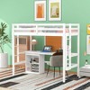 NicBex Twin Size Bunk Bed with Desk Loft Bed Pine Frame Bed Frame with Writing Board, Lockers, Guardrails and Ladder, No Box Spring Required - 2 of 4