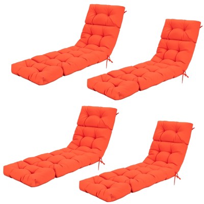 Tangkula Set of 4 73" Lounge Chaise Cushion Padded Recliner Cushion