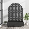Wooakway 72"H Arch Metal Planter Box with Trellis Raised Garden Bed with Arbor Privacy Screen with Wheels - 2 of 4