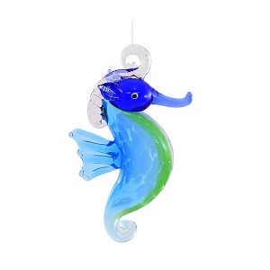 3.25 In Festive Seahorse Artglass Small Marine Fish Tree Ornaments - 1 of 3