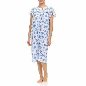 Ezi Women's Cotton-Rich Short Sleeve Darling Nightgown - Blue, Medium - 1 of 1