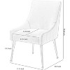 UNISOAR Dining Chair Velvet Upholstered Side Chair with Brushed Gold Leg - 3 of 4