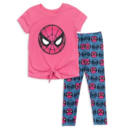 Marvel Avengers Spider-man Toddler Girls T-shirt Legging Set Pink / Purple  : Target