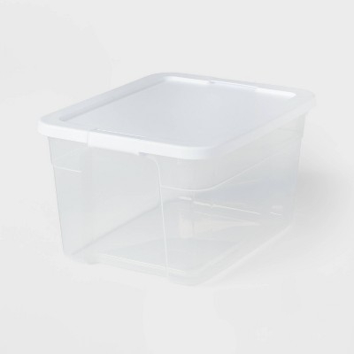 Image of 66qt Clear Latching Storage Box White - Brightroom™