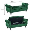 Sapphtopaz 51.25" Storage Bench Ottoman with Storage, Velvet Multifunctional Ottoman Bench with 1 Pillow for Entryway Bedroom - 3 of 4