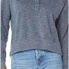 Women's Long Sleeve Boxy Henley Sweatshirt - bobi - 2 of 3