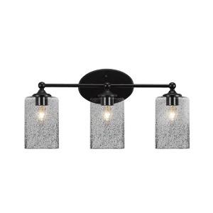 Toltec Lighting Capri 3 - Light Vanity in  Matte Black with 4" Smoke Bubble Shade - 1 of 1