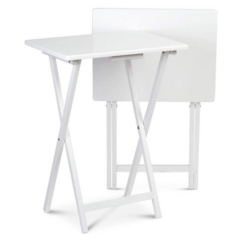 White compact table online and chairs