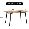 NicBex Dining Table 51" Modern Tempered Glass Rectangular Dining Table with Metal Legs for Dining room - 2 of 4