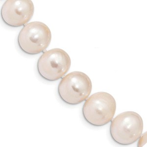 Black Bow Jewelry 11-12mm, White FW Cultured Pearl & Sterling Silver Clasp Necklace - 1 of 4