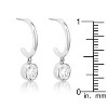 Slickblue 7mm CZ Rhodium Drop Hooplet Earrings for Women, 1.5ct Round Bezel Setting, Anniversary Hoops - 2 of 3