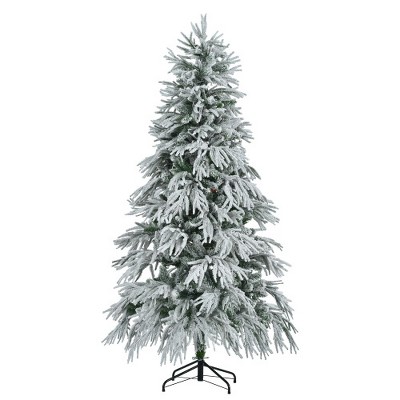 ACEPANO 72 in. H Spruce Snow Flocked Christmas Tree with 790 Snow Branch Tips For Holiday Office Home D¨¦cor-Green