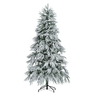 ACEPANO 72 in. H Spruce Snow Flocked Christmas Tree with 790 Snow Branch Tips For Holiday Office Home D¨¦cor-Green - 1 of 4