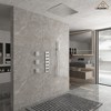 CASAINC 24 inches Ceiling Mounted Luxury Shower System with 3 Body Jets & Handheld Spray, White - 2 of 4