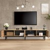 70.9" MDF Modern TV Stand with 4 Cabinets and Open Shelves with LED Light and Metal Legs for Living Room - 4 of 4