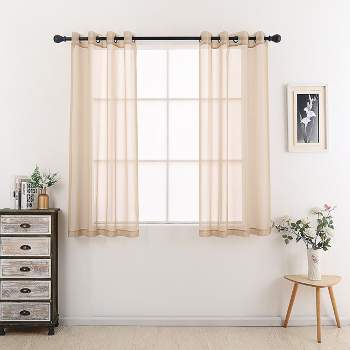 GoodGram Montauk Accents 2 Piece Grommet Top Summery Sheer Voile Window Curtain Panels For Small/Short Windows