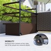 Aghana Digitals Brown PE Rattan 3-Section Outdoor Storage Cart with Wheels for Poolside, Garden & - 3 of 4
