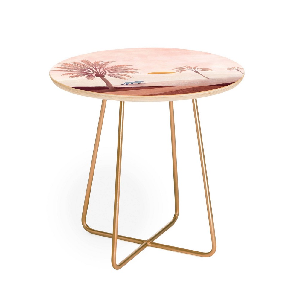 Photos - Coffee Table Nika The Journey Side Round Table Gold - Deny Designs