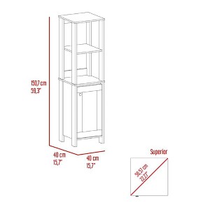 Okak 60 Inch Tall Bathroom Storage Cabinet, Slim Storage Cabinet with 2 Open Shelves for Living Room, Home - 1 of 4