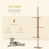 Floor-to-Ceiling Cat Tree Cat Climbing Tower with Sisal-Covered Scratching Posts Natural Cat Tree Activity Center for kittens Cat tower furniture - 4 of 4