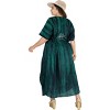 LA LEELA Women's Summer Batik Caftan Loungewear House Dashiki Dress Kaftan Nightshirts for Women Sleepwear Plus size 2X-3X Green, Floral - 4 of 4