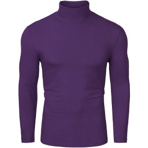 INSPIRE CHIC Men's Slim Fit Long Sleeve Pullover Turtleneck T-Shirt - 1 of 4
