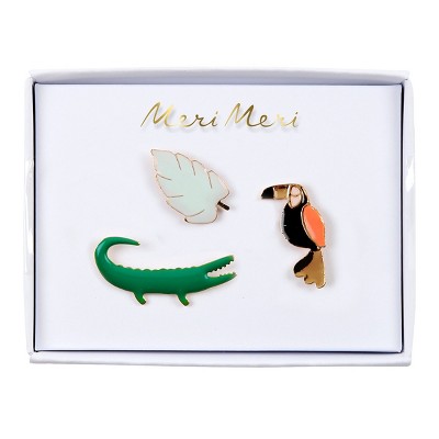 Meri Meri Jungle Enamel Pin Badges (Pack of 3)