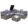Sapphtopaz Patio Furniture Set Wicker Woven Outdoor Conversation Chairs with Cushions and Square Coffee Table for Outdoor, Terrace - 3 of 4