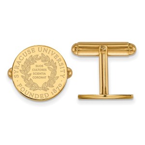 Black Bow Jewelry 14k Yellow Gold Plated Sterling Silver Syracuse Oranges NCAA Cuff Links - 1 of 3
