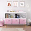 KWPZQEB Kids bookcase with 3 Collapsible Fabric Drawers, Children's Book Display Rack with Shelf Cubby, Toy Storage Organizer for Bedroom - 2 of 4
