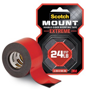Scotch 1"x48'' Indoor/Outdoor Extreme Double-Sided Mounting Tape - 1 of 4