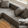 110" L-Shaped Modular 3-Seater Corduroy Sectional Sofa with Movable Ottoman - 4 of 4