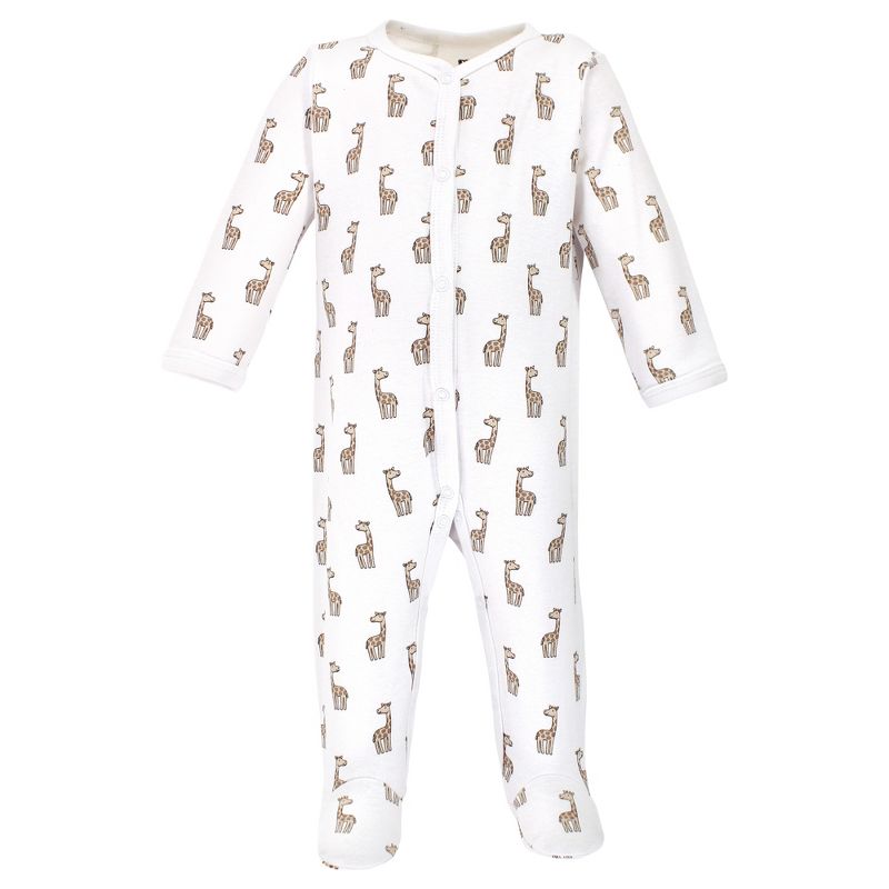 Hudson Baby Baby Cotton Snap Sleep and Play 2pk, Elephant Giraffe, 5 of 6