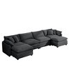 4-Seater Corduroy Modern Upholstered Sofa with Ergonomic Seat, 3 Footstools, 2 Arm Pillows, 4 Throw Pillows and Easy to Assemble - 4 of 4