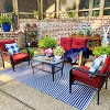 4pc Outdoor Conversation Set with Loveseat, Chairs & Coffee Table - Captiva Designs: Rattan Sofa, Powder-Coated Steel Frame - 2 of 4