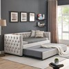 VYNXARIA Cozy Beige Tufted Daybed with Twin - Sized Trundle: Button - Adorned Square Arms for Ultimate Comfort - 2 of 4