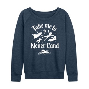 Women's - Disney - Peter Pan Lightweight French Terry Wide Neck Long Sleeve Shirt - 1 of 4