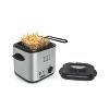 Salton Stainless Steel Compact Deep Fryer, 1 Liter/Quart Oil Capacity with Wire Mesh Basket, Adjustable Temperature Control, 800 Watts (DF1539) - 2 of 4